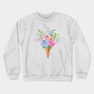 Floral ice cream cone Crewneck Sweatshirt